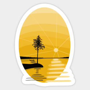 Golden Sun Reflection Sticker